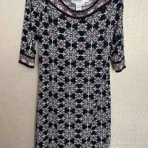 Elegant Black and White Patterned Dress